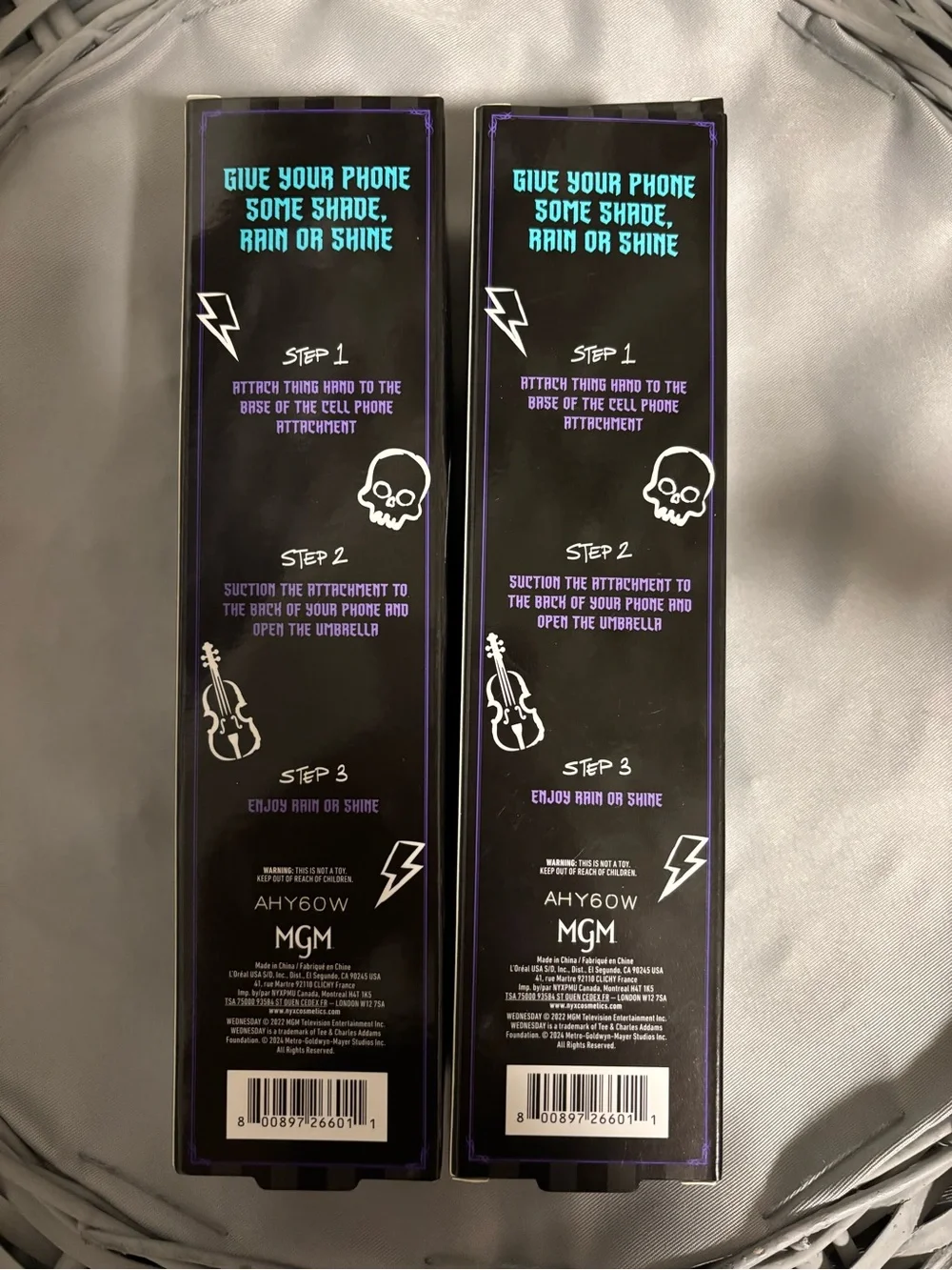 NYX black & Purple Wednesday Phone Umbrella - Set of 2